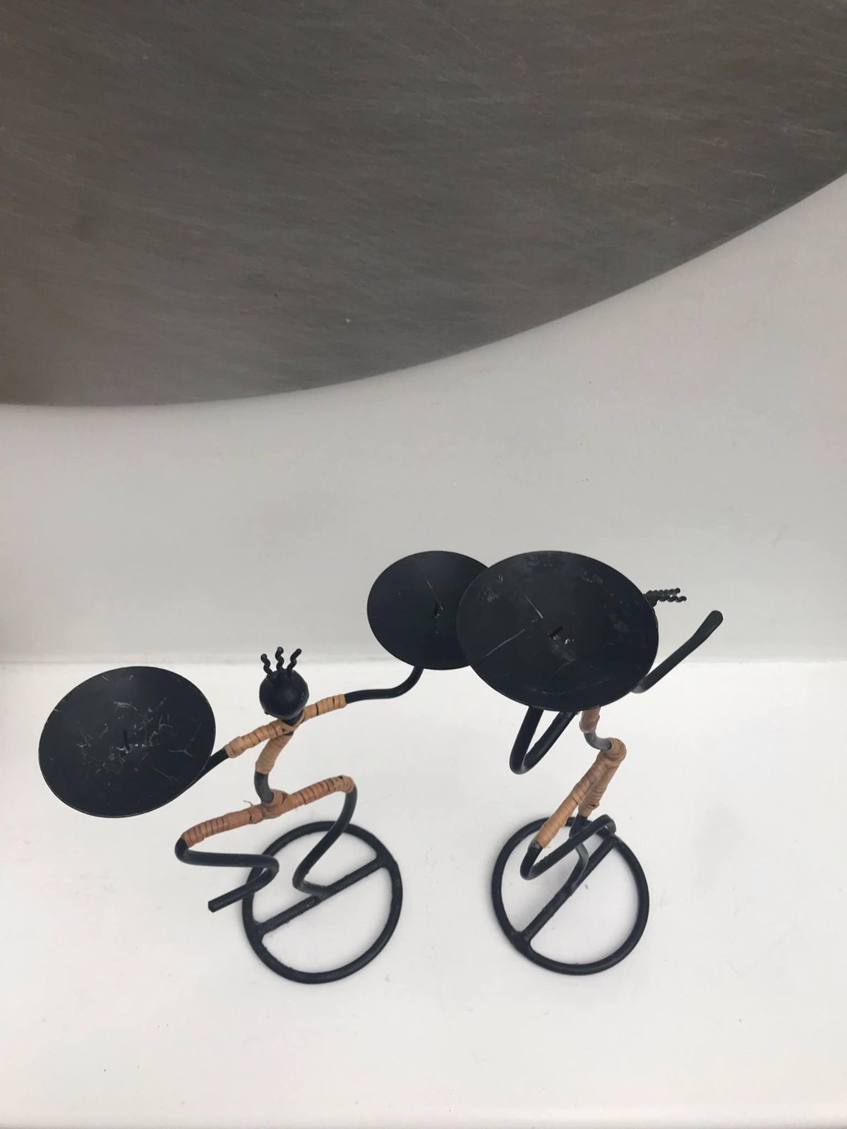Candle Holder Set Mid Century Danish Black String Iron Candleholder By Laurids Lønborg For Lønborg, 1960s Scandinavian Design Table Decor photo 198.0