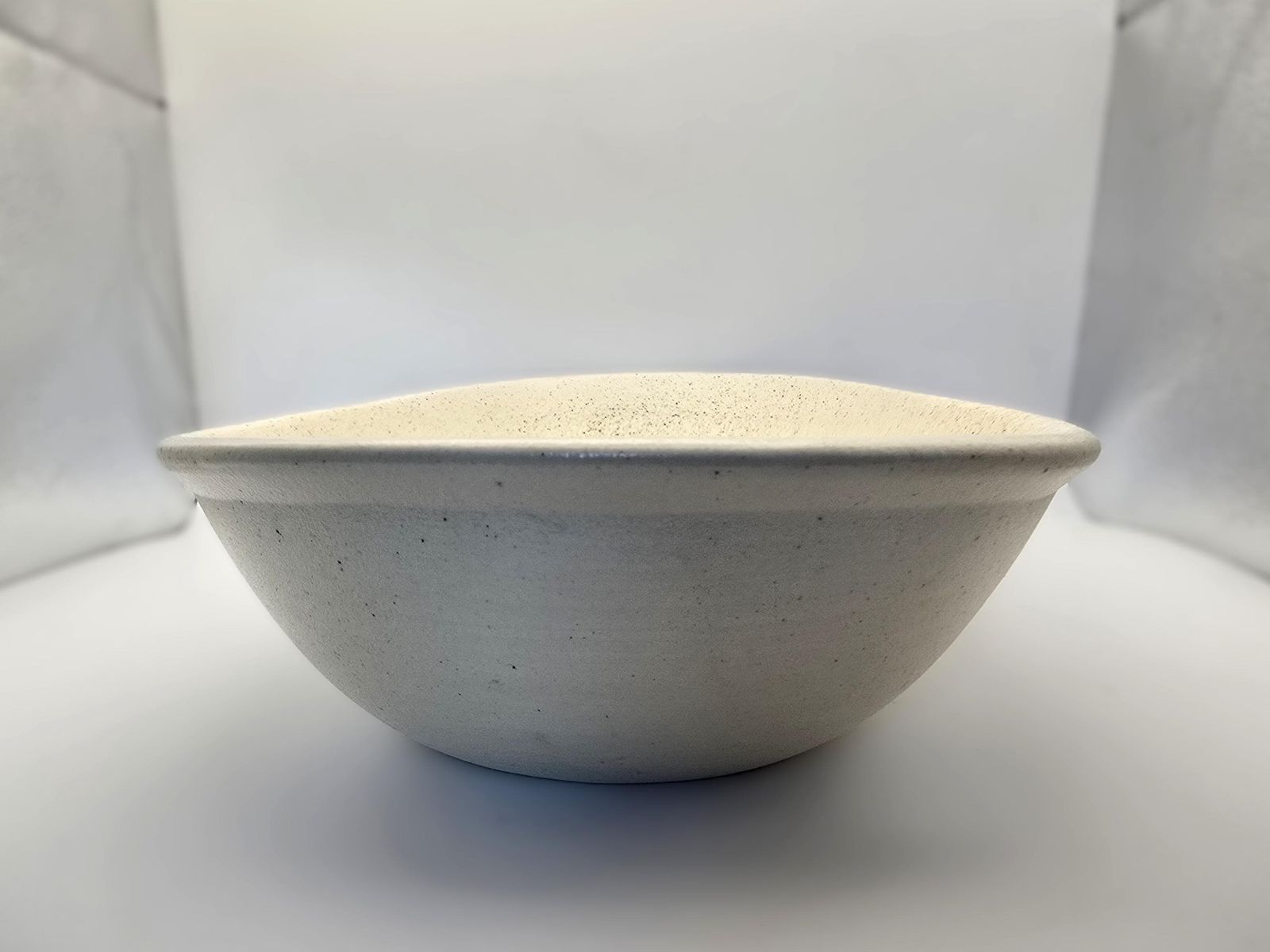 Mcm Xl Stoneware Dish   Lapid Studio Pottery Israel Art Ceramic Bowl With Geometric Black And Orange Design Signed Batia photo vinterior