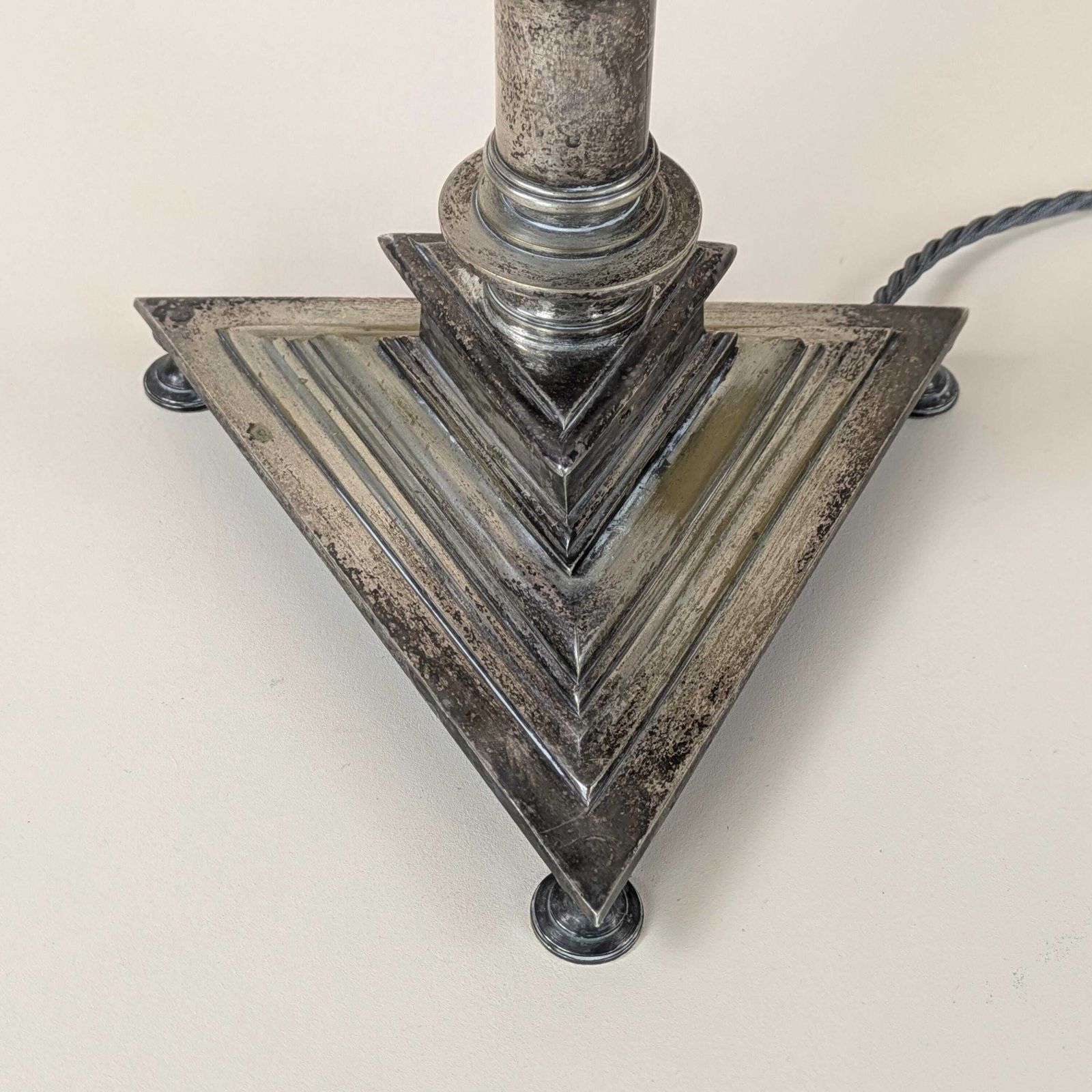 photo for sale Antique French Silver Plated Bronze Table Lamp Elegant Lighting Home Decor Reading Lamp Accent Light