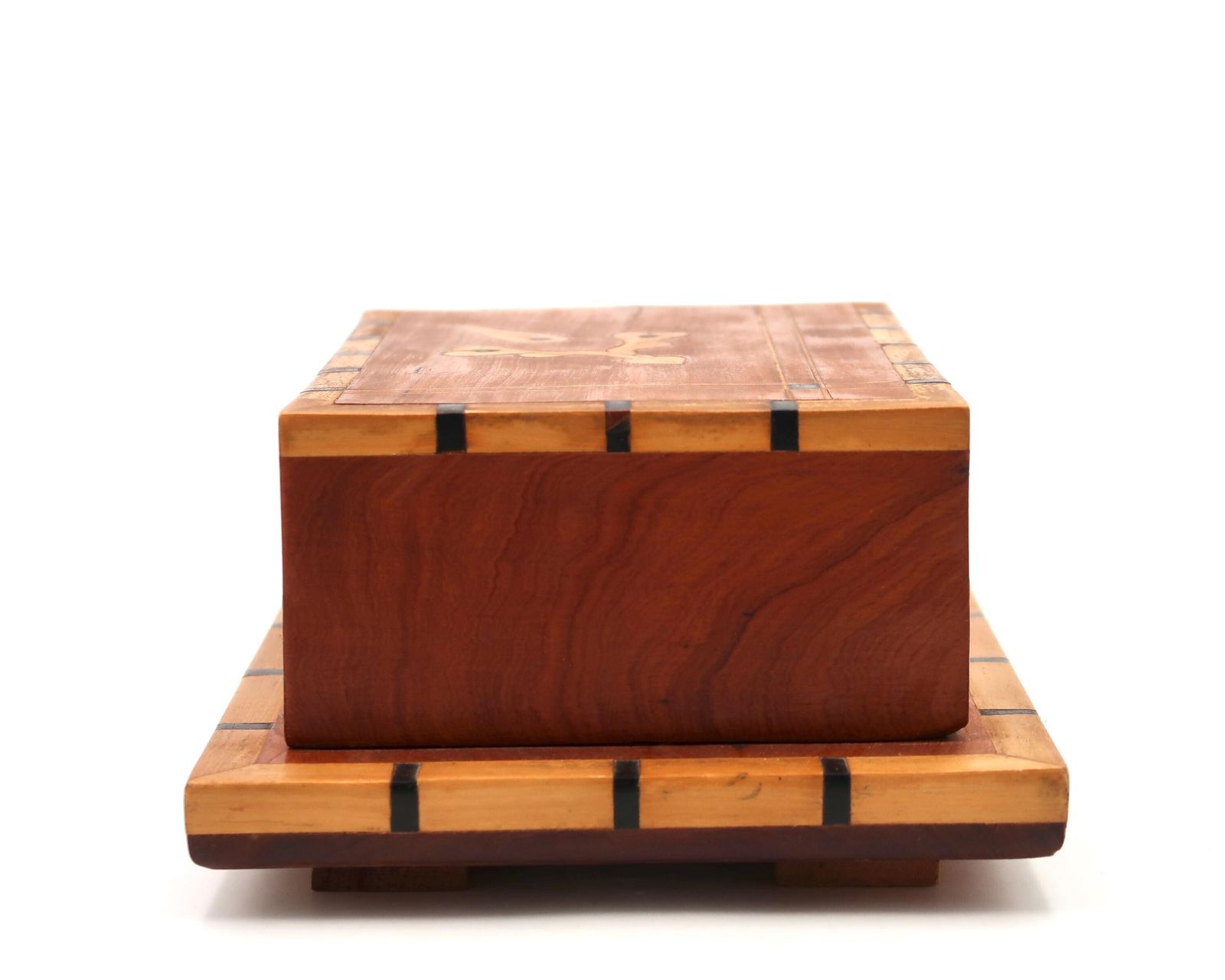 French Wood Marquetry Cigarette Dispenser, 1950s / Desk, Men Gift, Smoker, Box, Storage photo vinterior