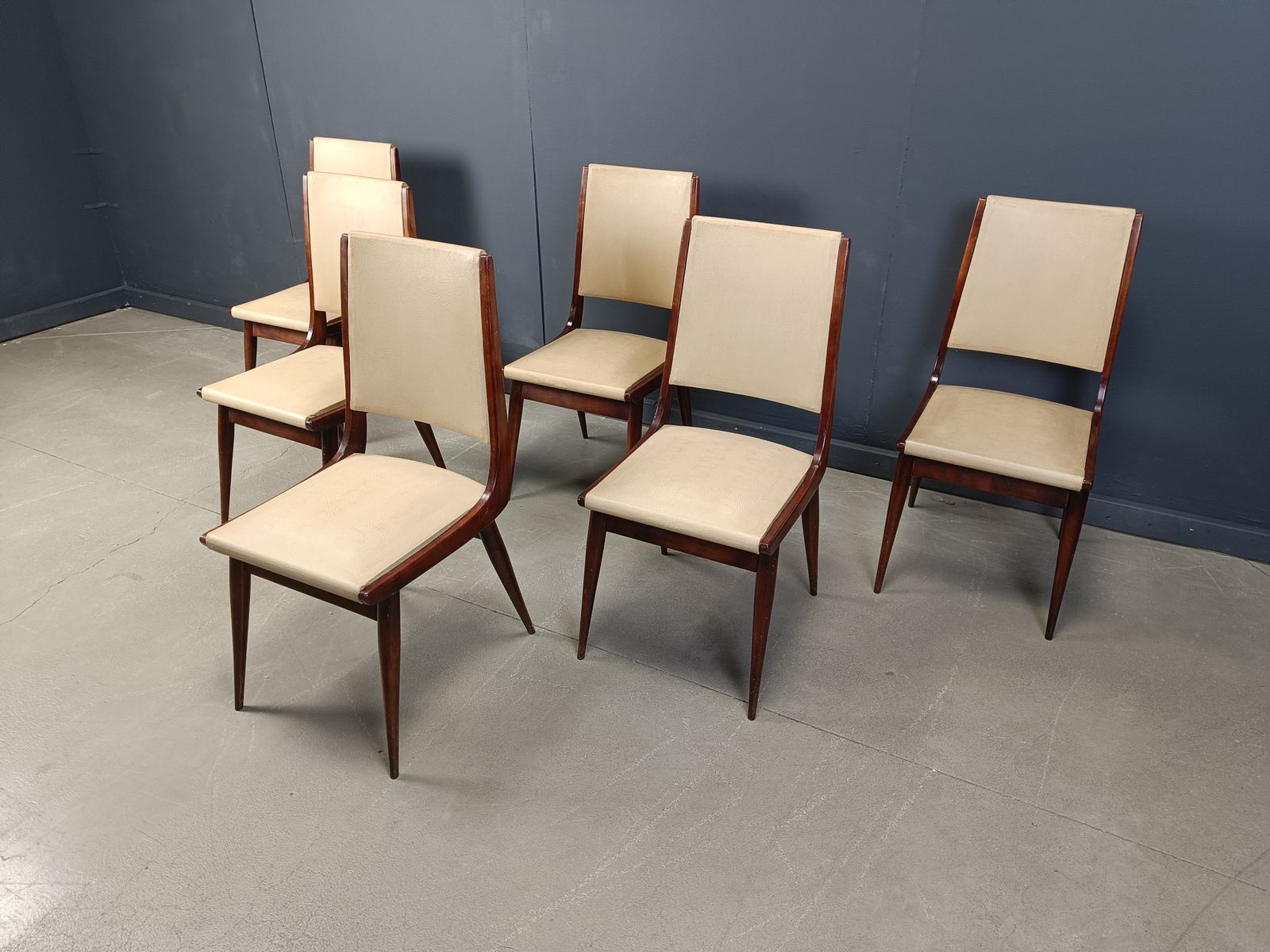 Mid Century Italian Dining Chairs, 1950s   Set Of 6 photo 1150.0