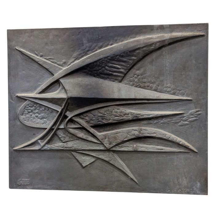 Vintage Cast Iron Fireplace Plate From The 70s