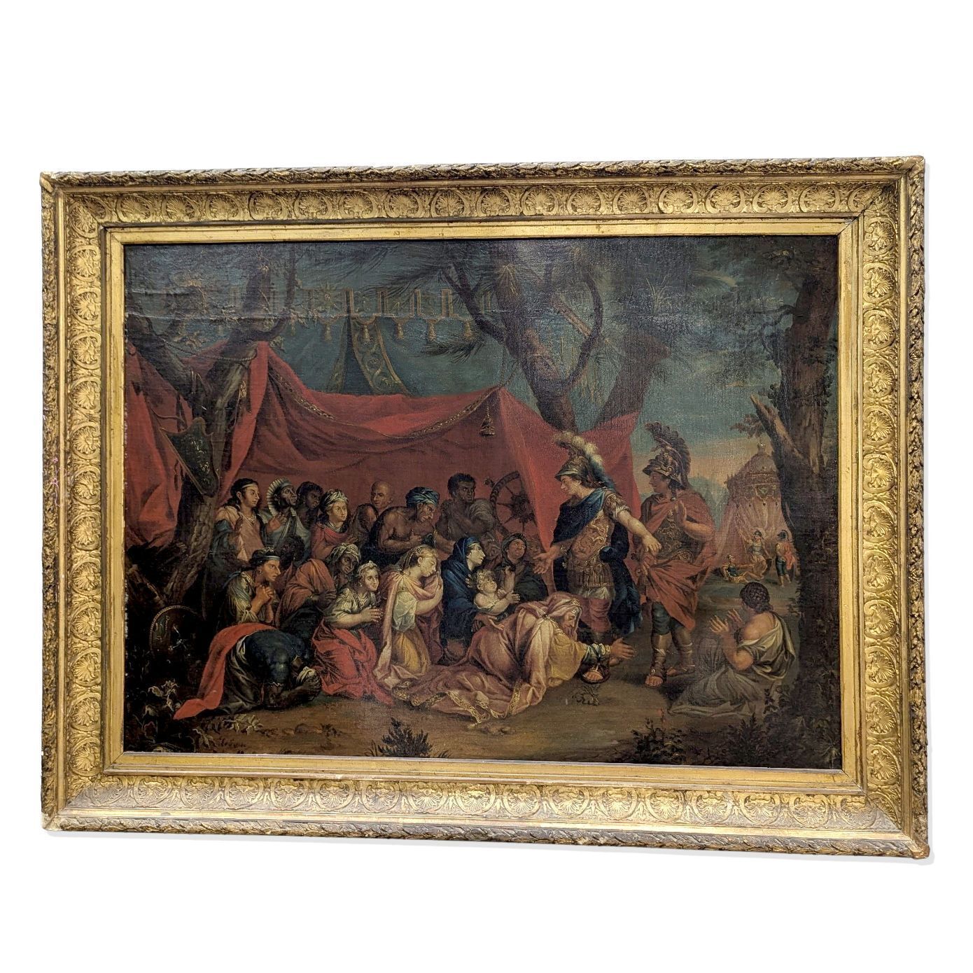 The Queens Of Persia At The Feet Of Alexander Circle Of Charles Lebrun Oil On Canvas 17th Century