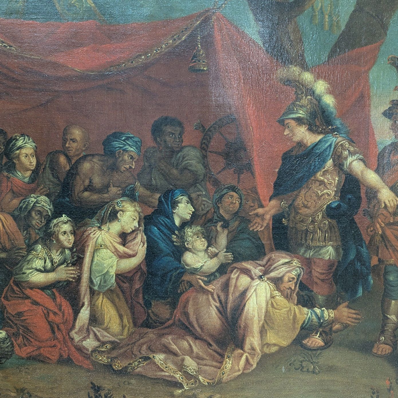 The Queens Of Persia At The Feet Of Alexander Circle Of Charles Lebrun Oil On Canvas 17th Century photo for sale