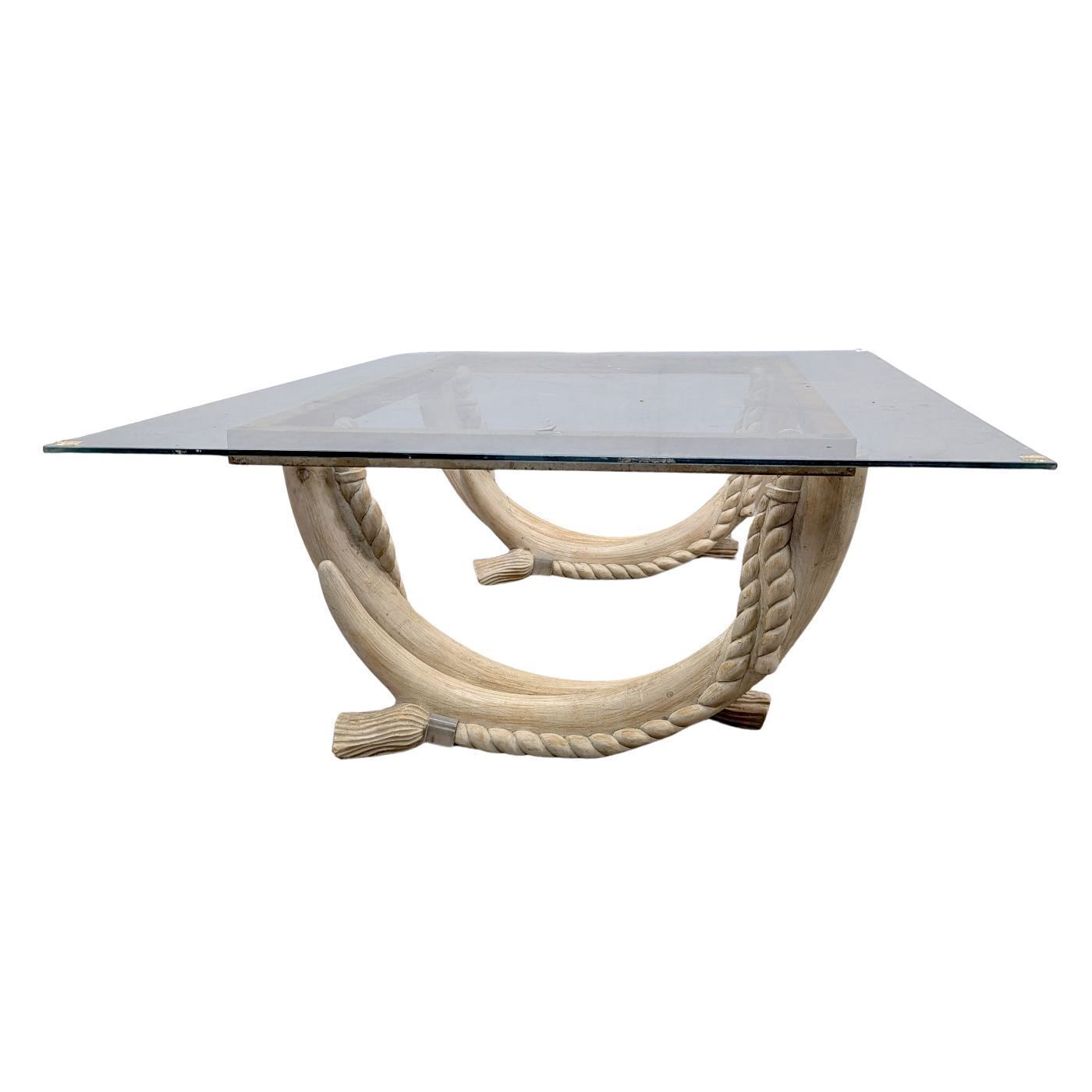 80s Wooden Tusk Coffee Table, 1980s photo vinterior