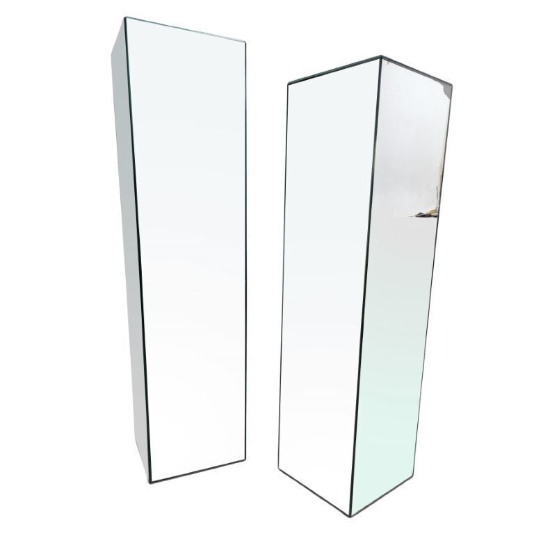Pair Of Vintage 1980s Side Tables With 120 Cm Mirror (Some Damage)