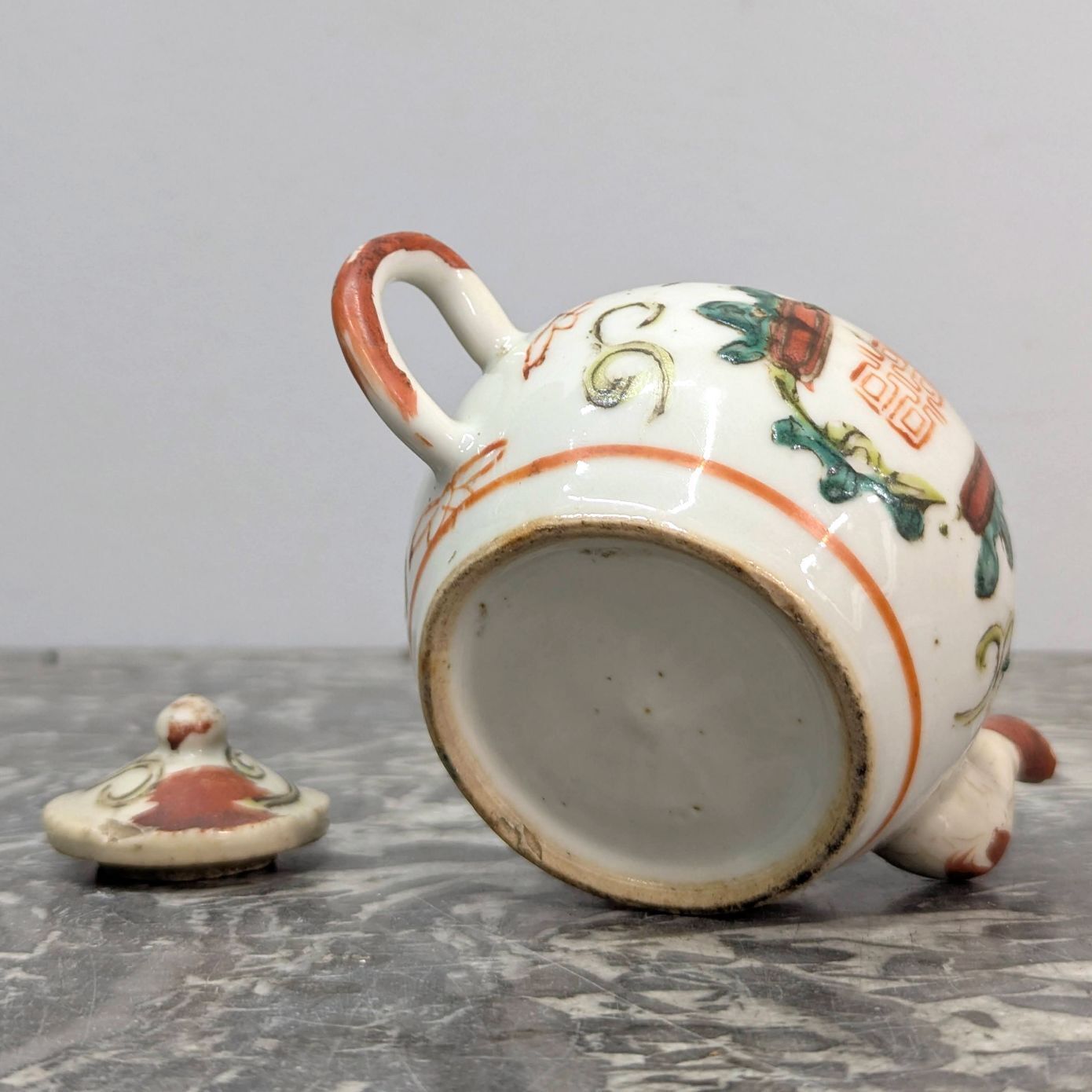Antique Chinese Teapot, Ushirode Kyūsu, For Green Tea From The Qing Dynasty photo 210.0