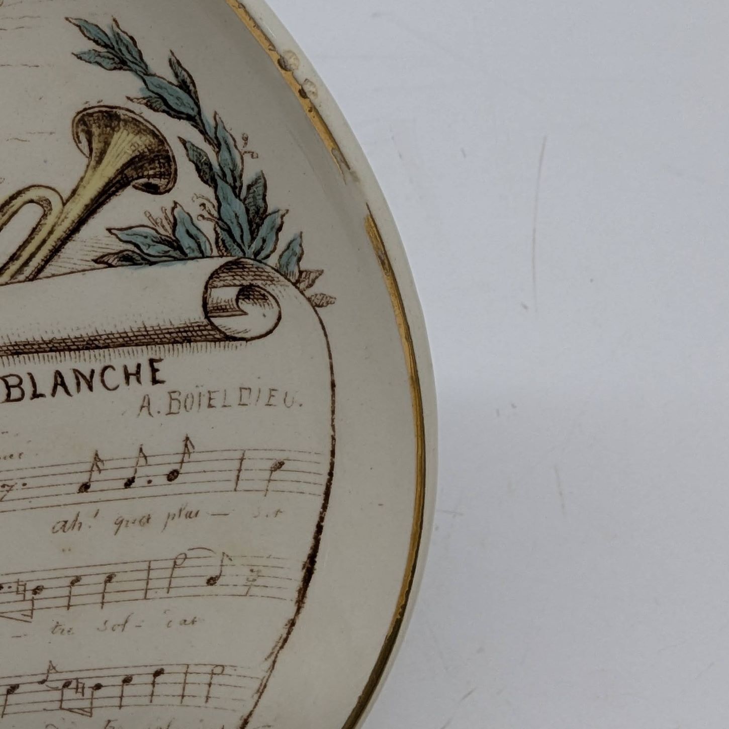 Home Decor Rare Set Of Six Illustrated Plates – “Musical Subjects” France, Creil Montereau (Attributed), Circa 1880 1900 photo