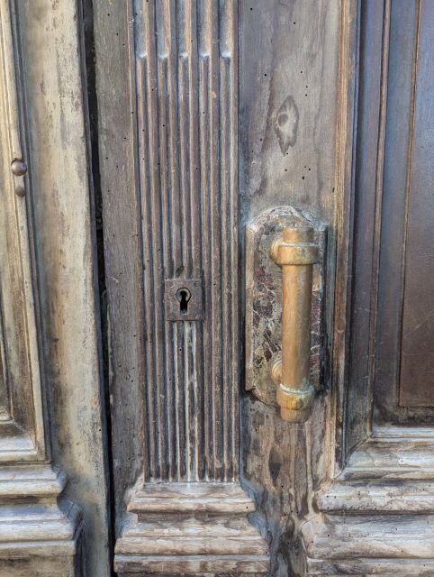 Pair Of Carved Wooden Doors With Molded Panels, Antique Ironwork – France, Louis XVI Period, Late 18th Century photo vinterior