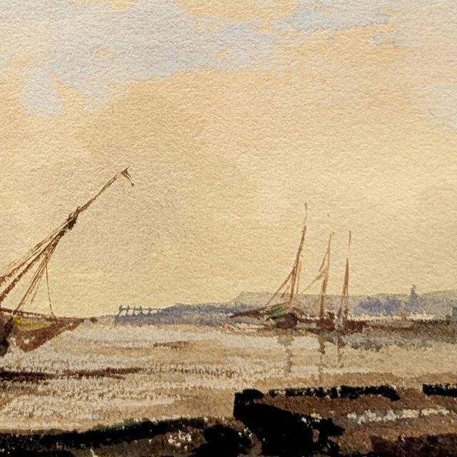 Marine Painting Boat Pitching Oil On Cardboard 1900 Signed C David photo for sale