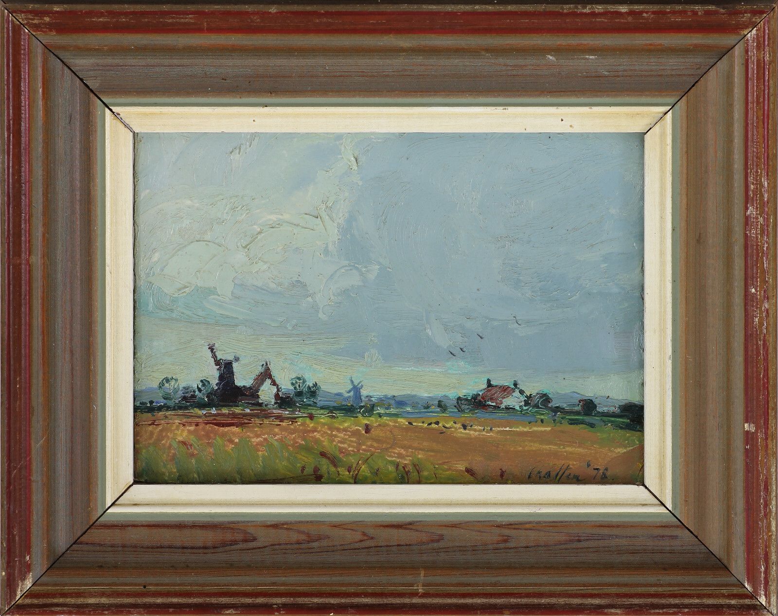 Oil On Board By Geoffrey Chatten. Norfolk Windmills photo Art