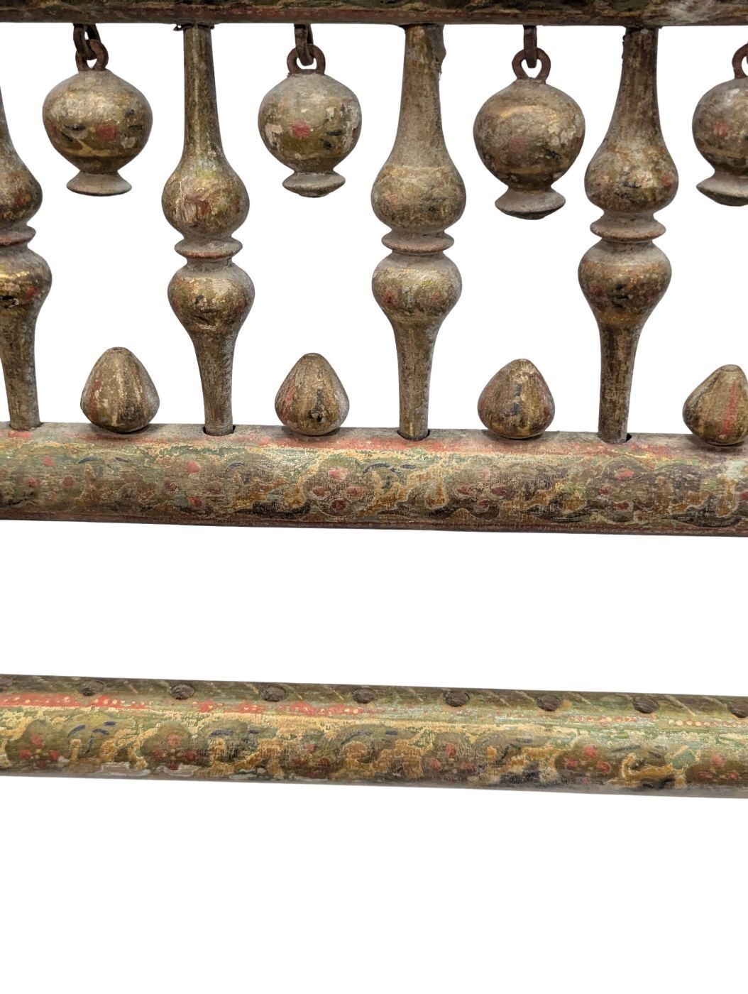 Furniture Pair Of 19th Century Indian Armchairs In Polychrome Wood photo