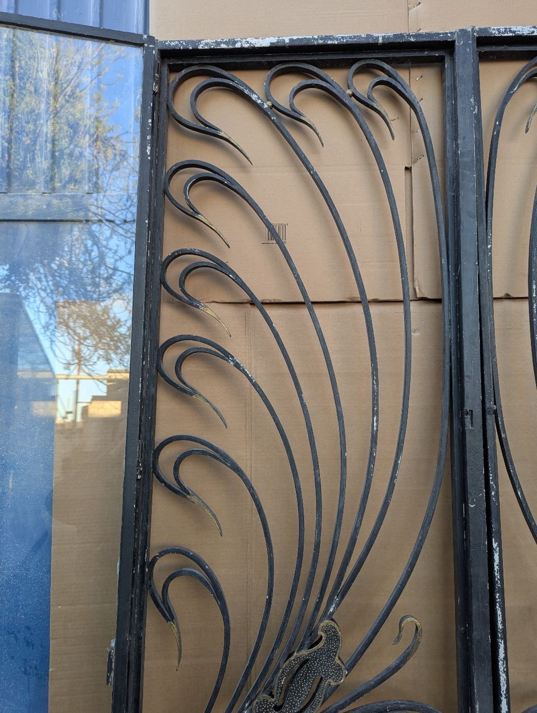 Large Wrought Iron Entrance Door From The Art Nouveau Period photo vinterior