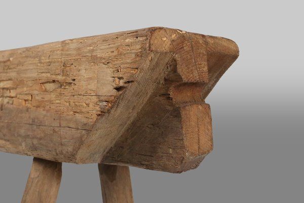 Rustic Tree Trunk Bench, 1850s photo furniture