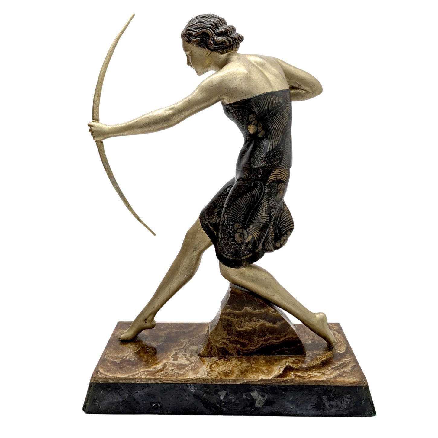 Art Uriano Art Deco Sculpture – "Diana The Huntress" France, Circa 1925–1935 photo