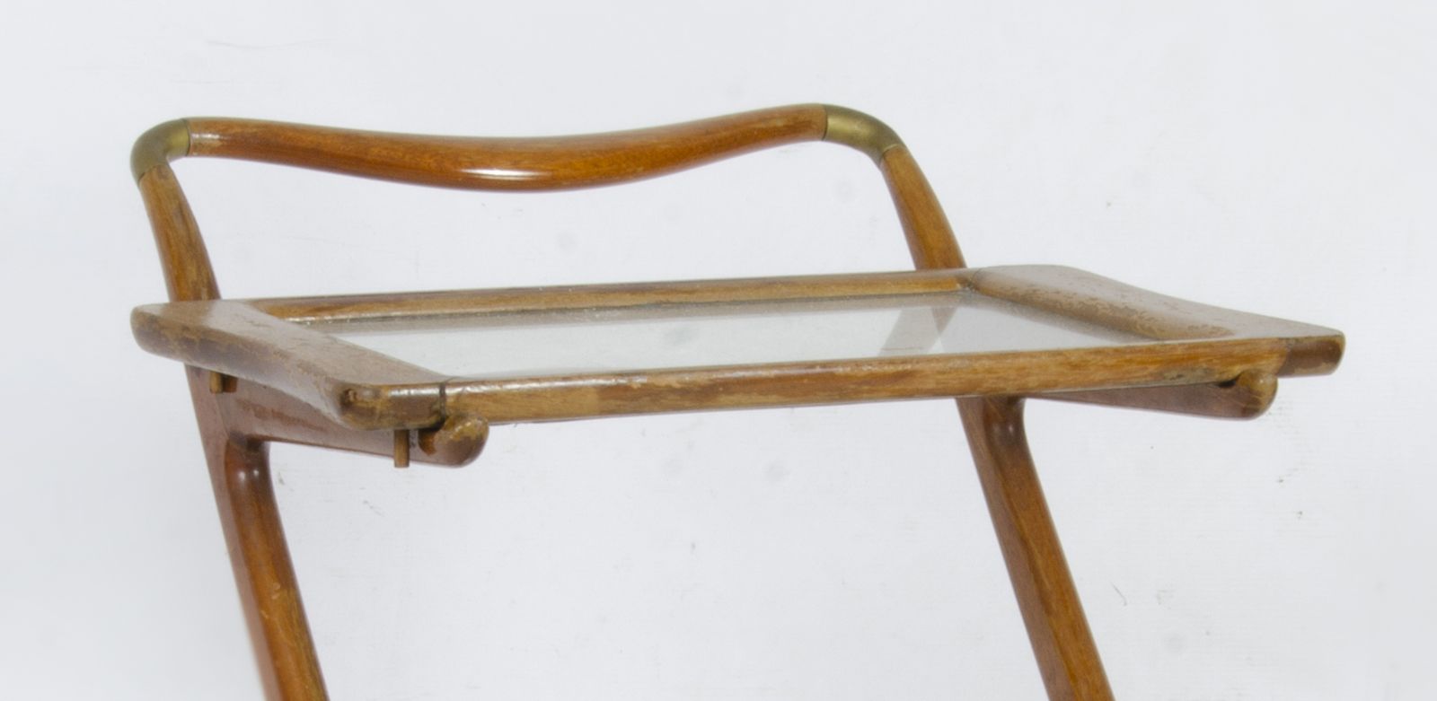 Mid 20th Century Modern Wood Serving Cart/Trolley With Removable Glass Trays Designed By Ico Parisi For Angelo De Baggis, Italy photo 3550.0