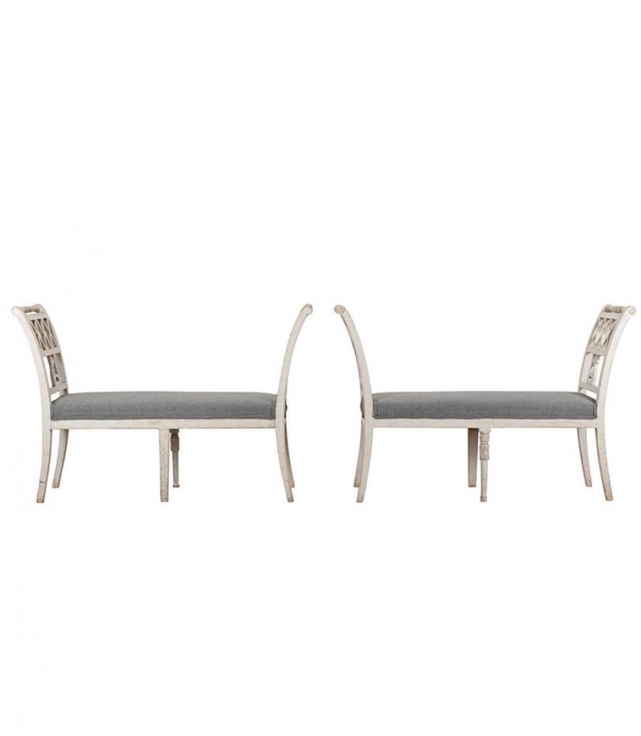 Pair Of 19th Century Swedish Stamped Window Benches photo furniture