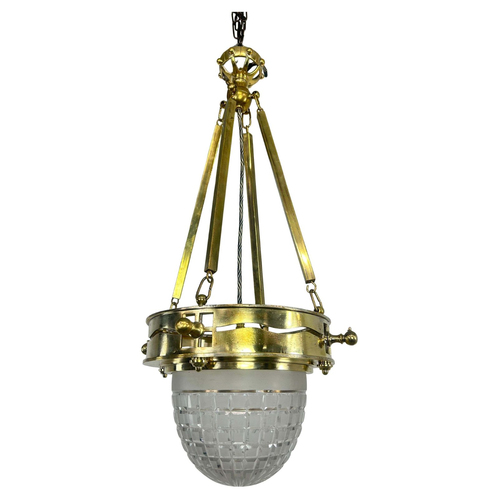 Vienna Secession Brass Hanging Attr. To Kolo Moser & Jutta Sika