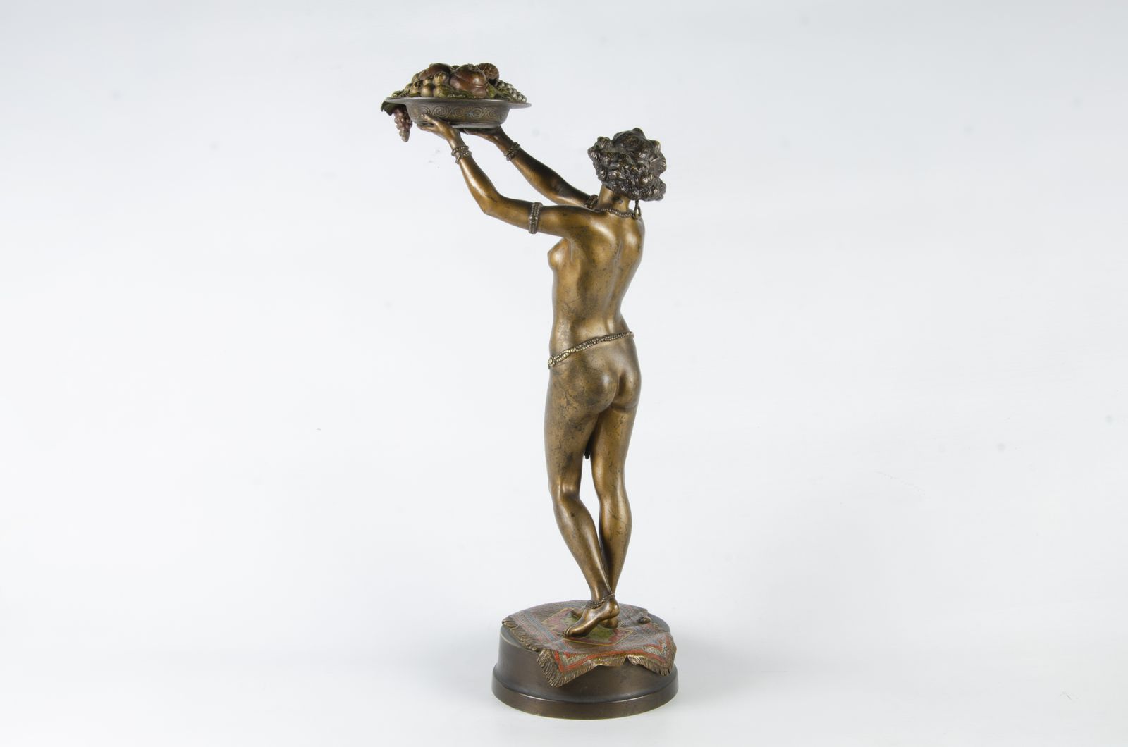 1900s Jugendstil Cold Painted Bronze Sculpture Of An Oriental Woman By Franz Bergmann, Austria photo vinterior