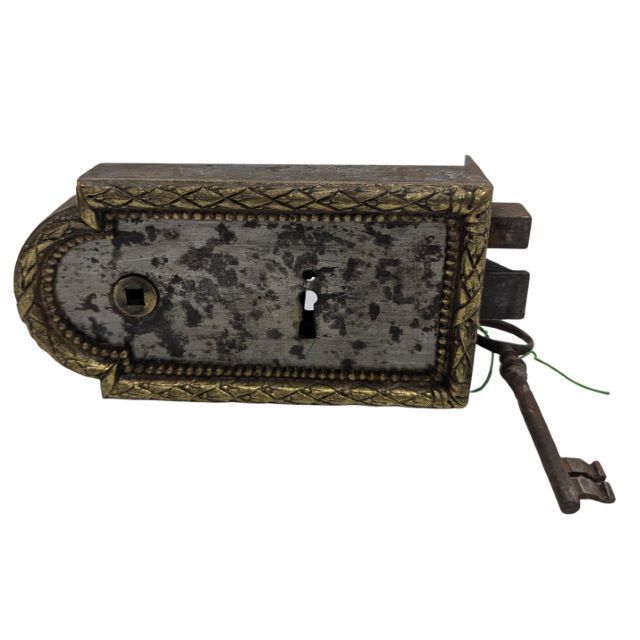 Antique Wrought Iron And Bronze Lock, Napoleon III