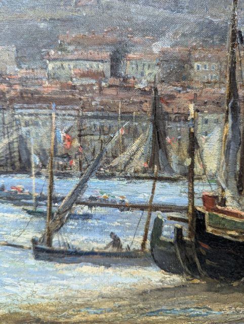 View Of Cannes, H. Guilmard, 1882 – Oil On Canvas photo vintage