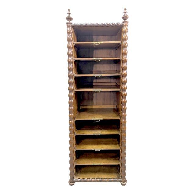 Turned Wooden Music Or Sheet Music Cabinet, Late 19th Century
