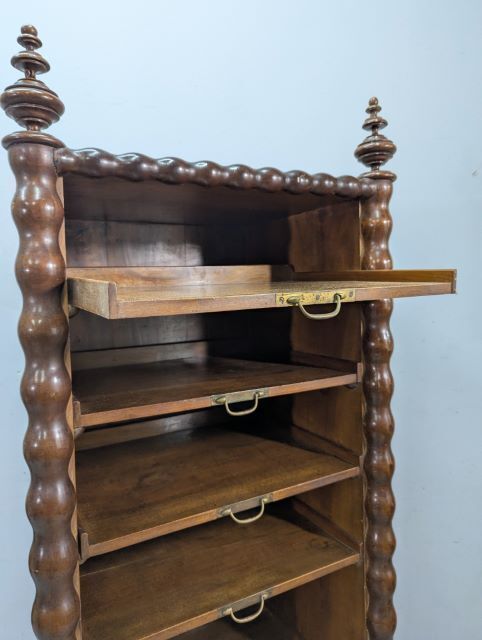 Turned Wooden Music Or Sheet Music Cabinet, Late 19th Century photo vintage