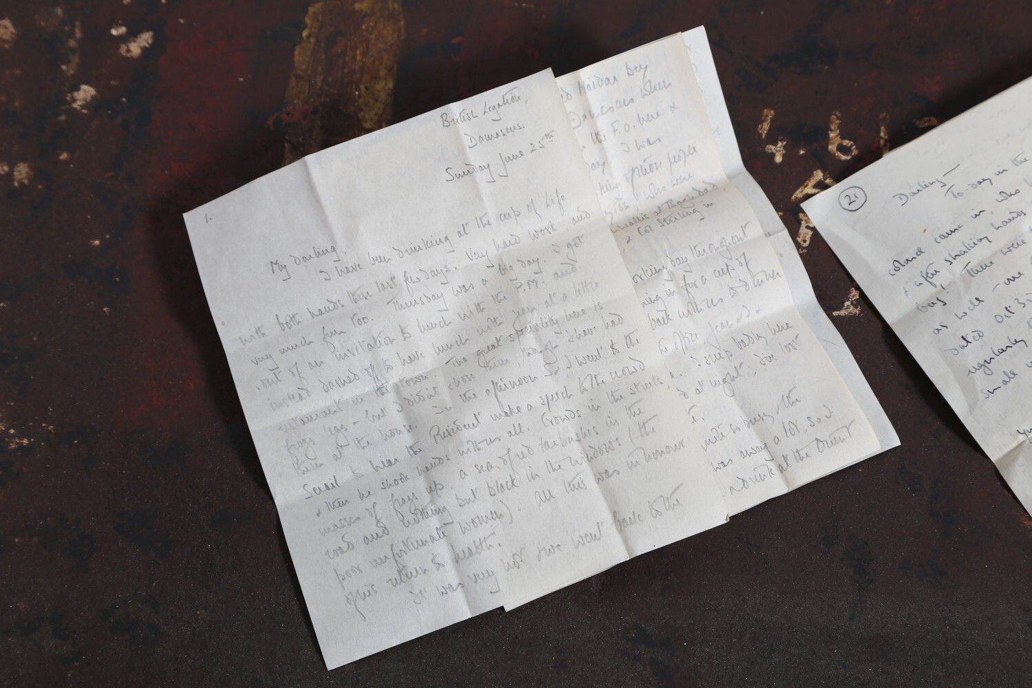 Regulation Tôleware Trunk + H.M. Ship Letter – Royal Navy Naval History photo for sale
