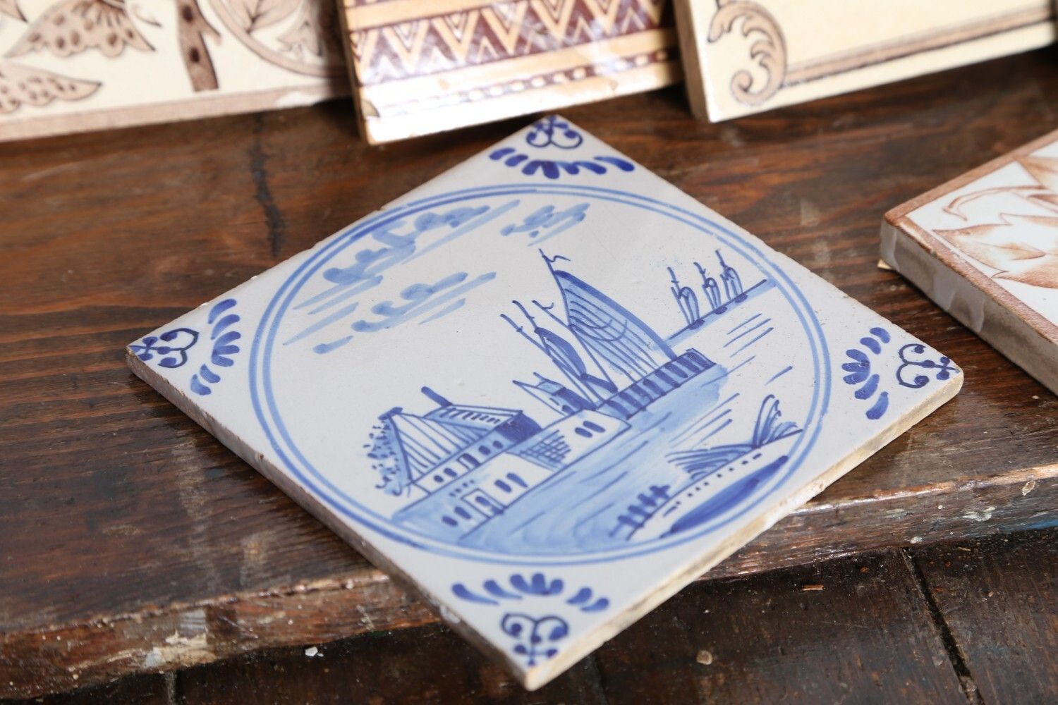 Victorian Tiles Lot Of 8 – Antique Minton Fireplace Tiles photo 125.0
