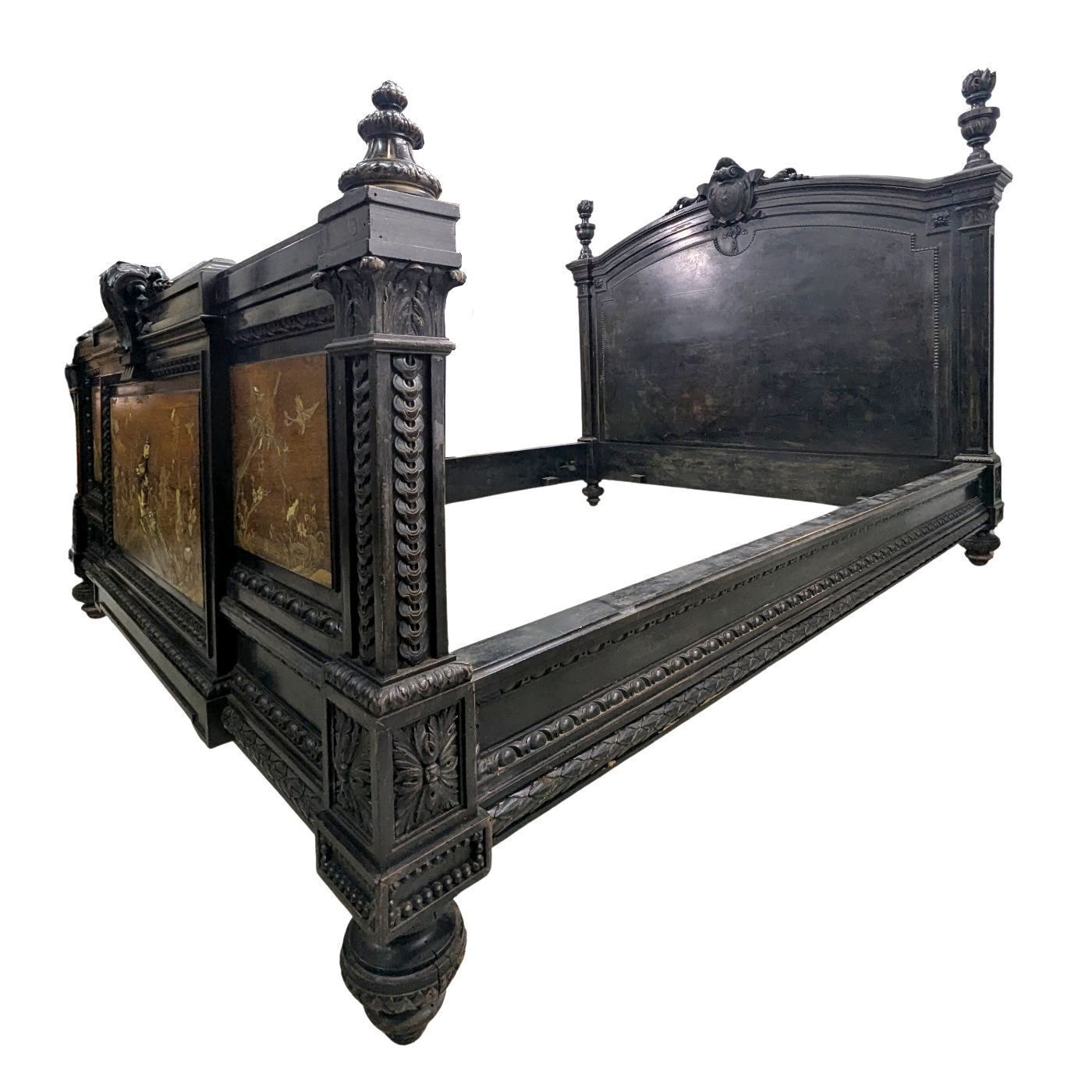 Napoleon III Bed With Lacquer Panel Decoration And Japanese Inlays, Meiji Period photo 6819.0