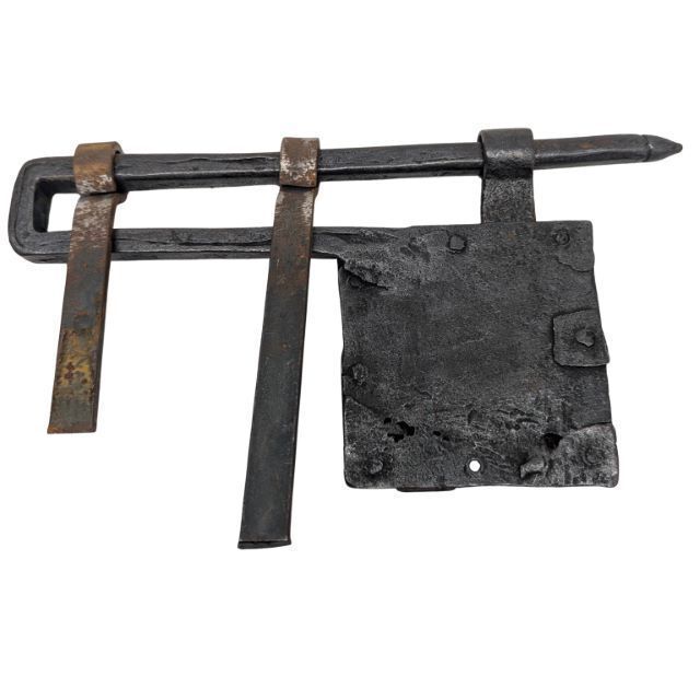 Antique Padlock Style Lock In Wrought Iron From The 18th Century photo for sale