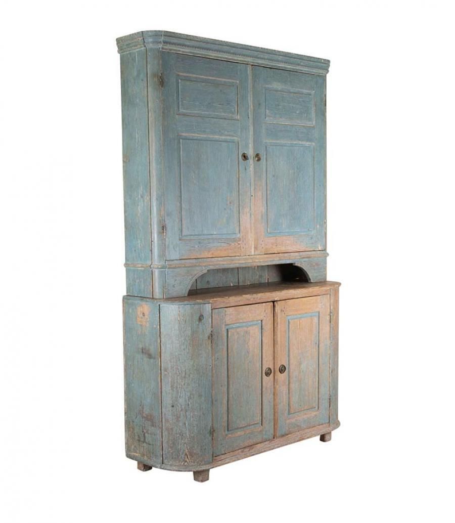 19th Century Two Part Cabinet In Original Paint, From Umea Vasterbotten, Sweden photo furniture