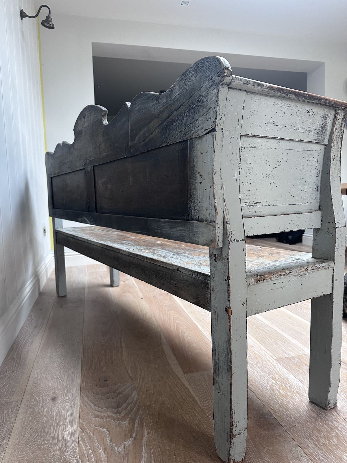 Vintage Swedish Wooden Bench, Late 20th Century photo Furniture