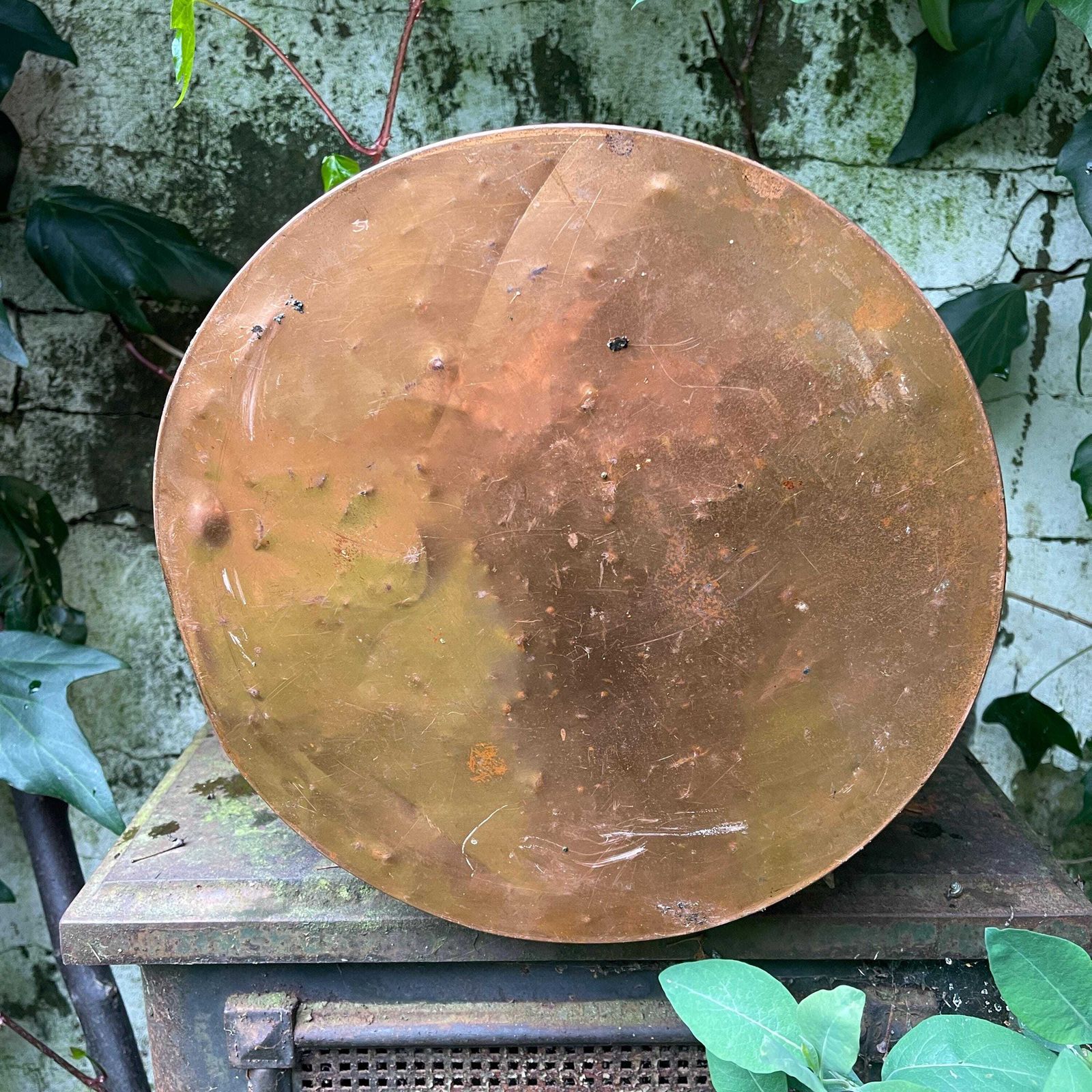 Vintage Copper And Brass Bound Coal Bucket   Fireplace Accessories   Plant Pot   Rustic Home Decor   Shabby Chic photo buy