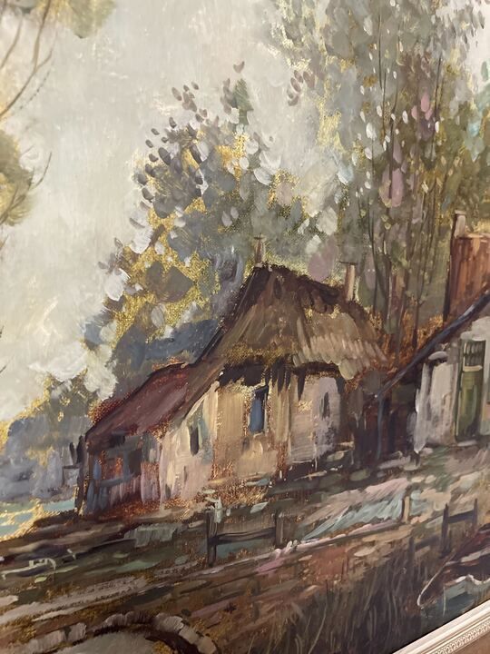 Bh Slotman (Bernard) 1928 Farms In The Forest   Oil On Canvas photo furniture