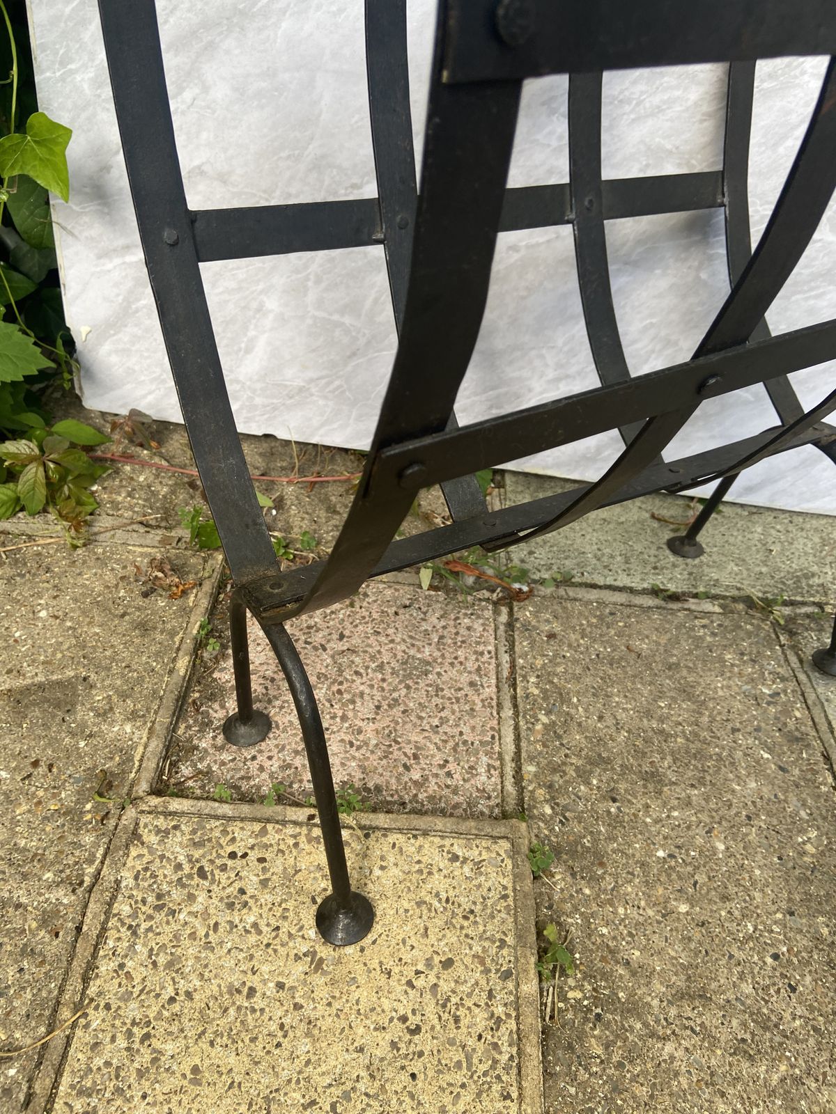 Extremely Rare Vintage French Brutalist Iron Magazine Rack photo buy