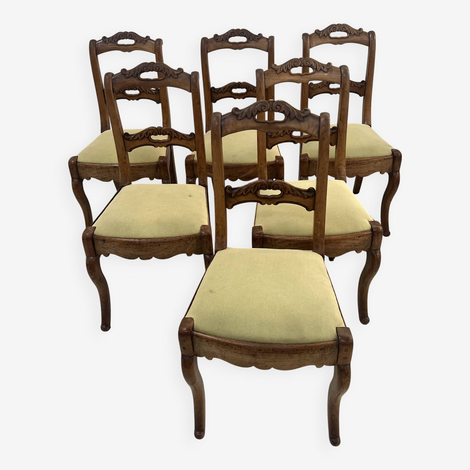 Page 1 Of 12 Set Of Six Louis Philippe Style Chairs In Cherry Wood, 19th Century
