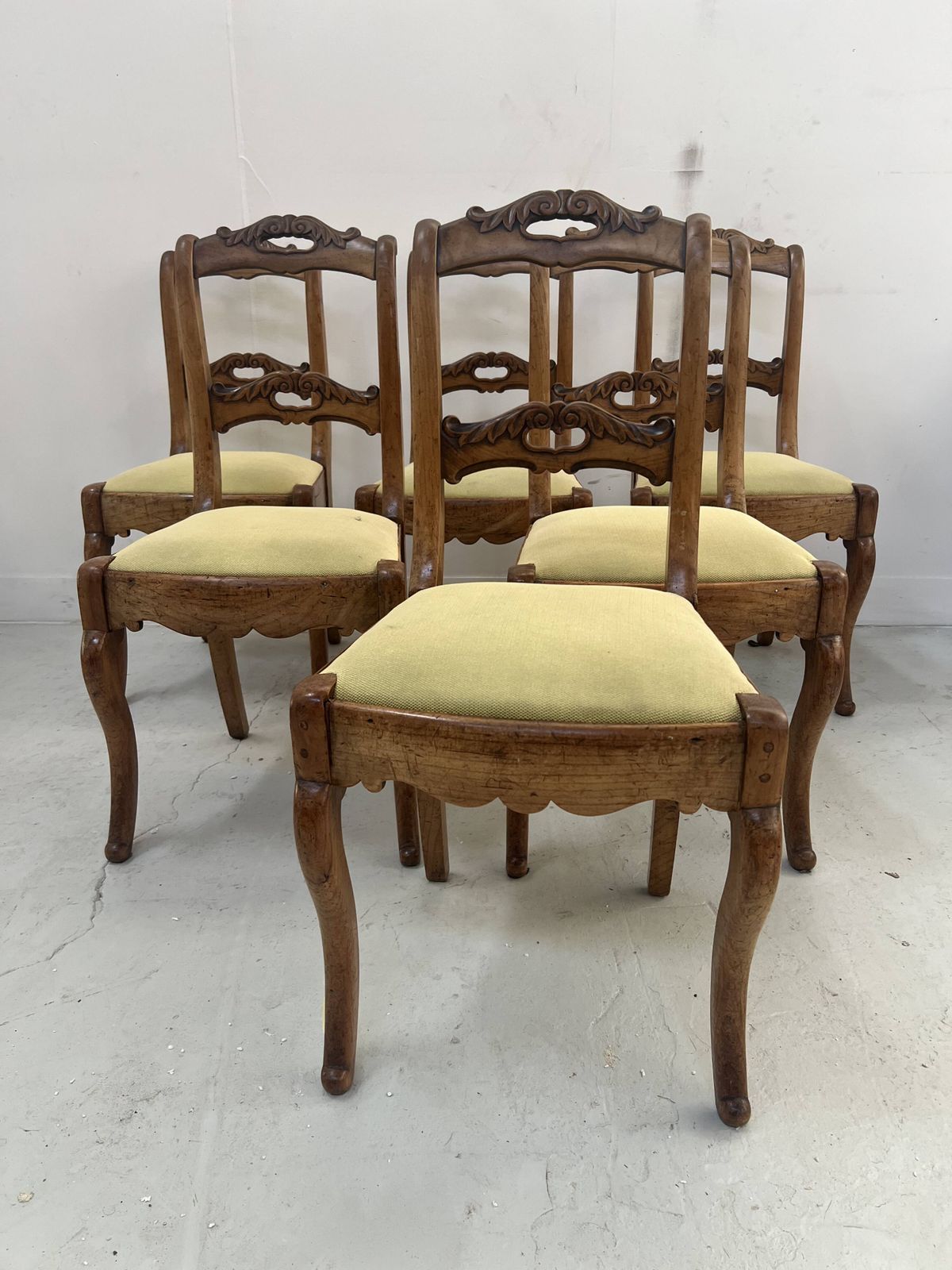 Page 1 Of 12 Set Of Six Louis Philippe Style Chairs In Cherry Wood, 19th Century photo furniture