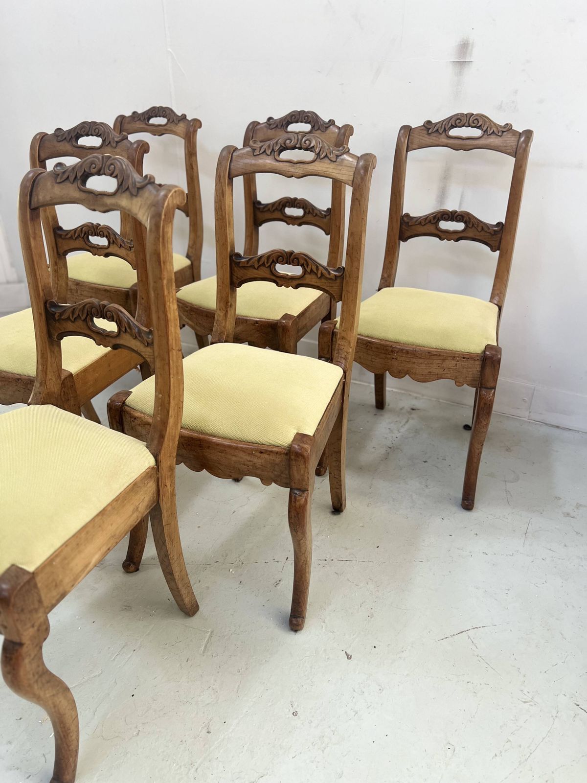 Page 1 Of 12 Set Of Six Louis Philippe Style Chairs In Cherry Wood, 19th Century photo vinterior