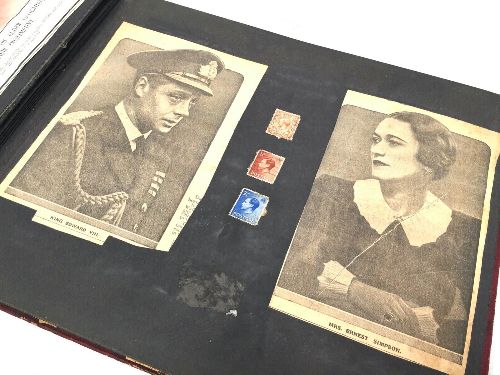 Antique Album Sketch Book With Ww2 Second World War Newspaper Cuttings C.1940 photo vintage