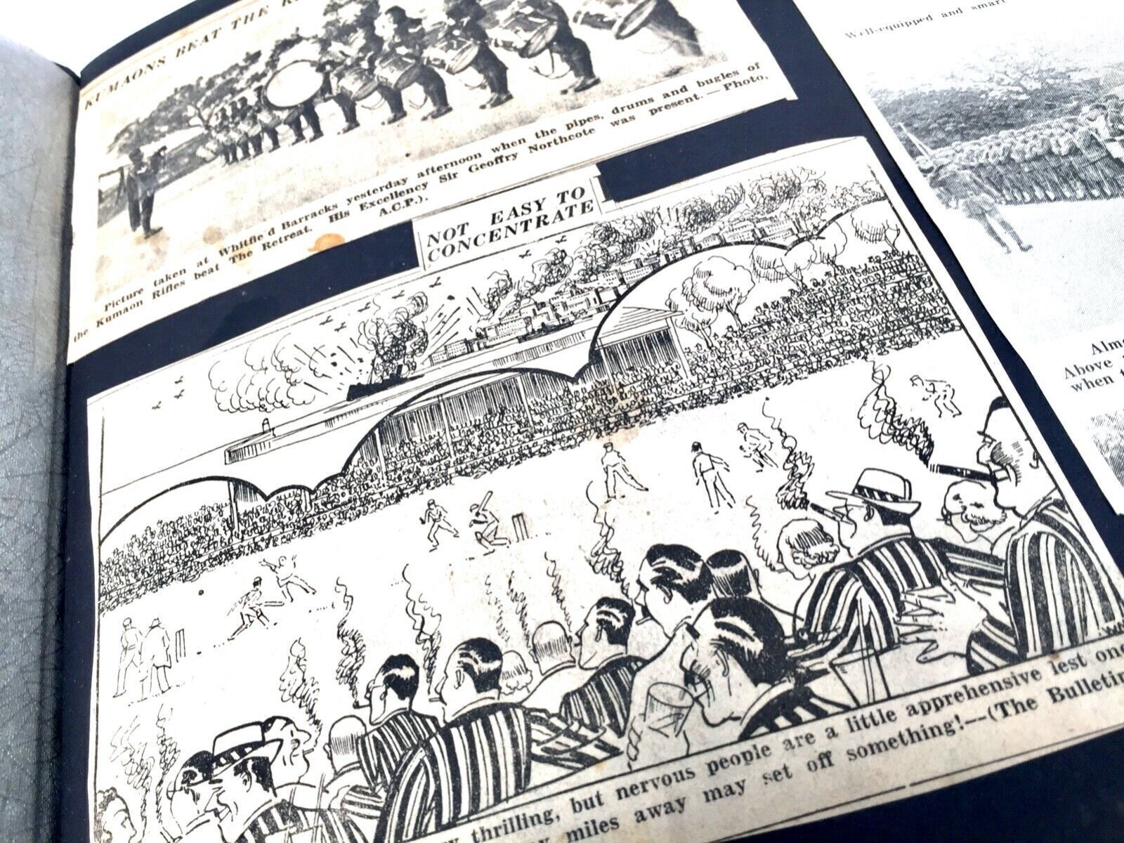 photo vintage Antique Album Sketch Book With Ww2 Second World War Newspaper Cuttings C.1940