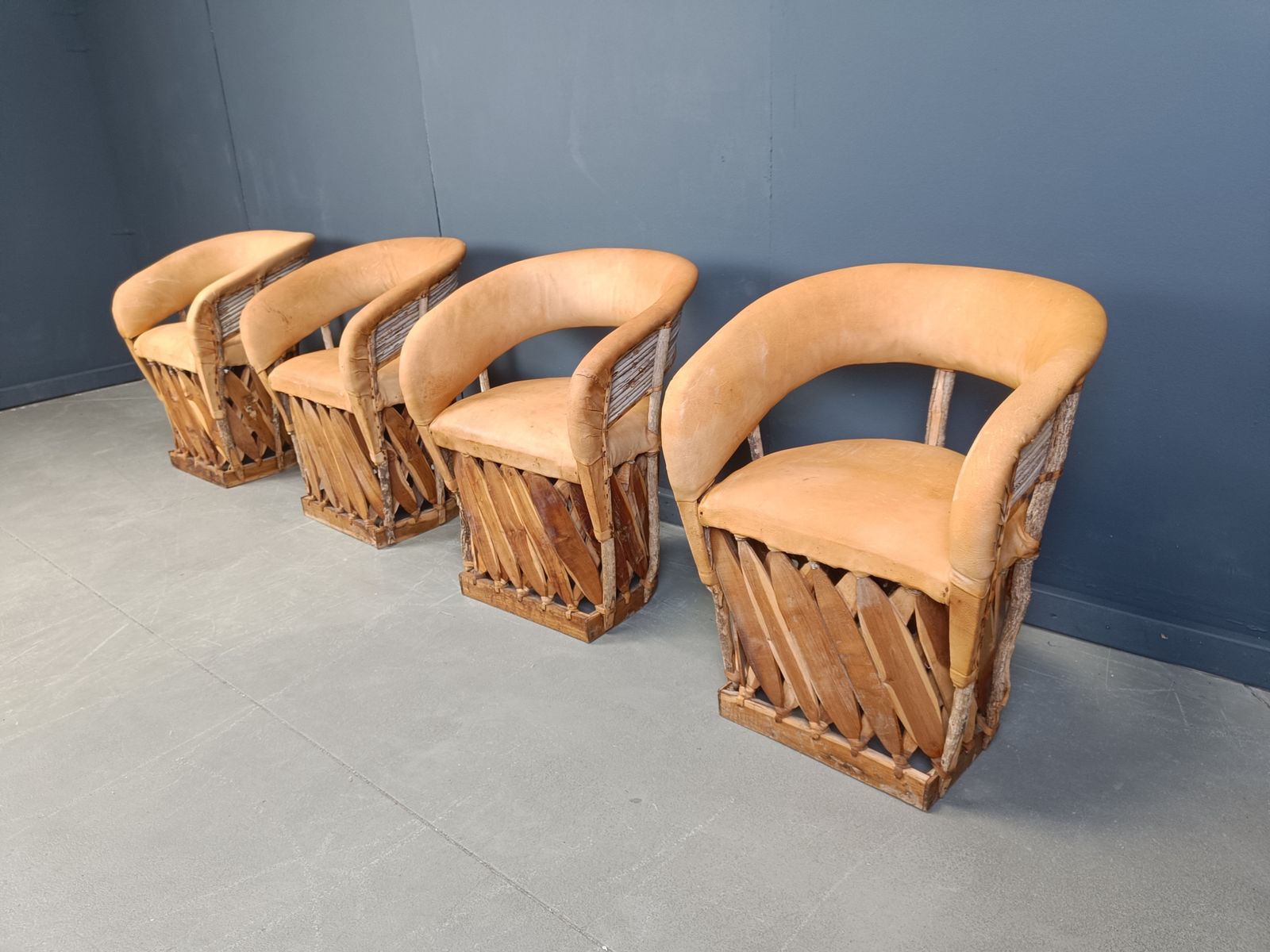 Vintage Art Populaire Mexican Dining Chairs Set Of 6, 1970s photo vinterior