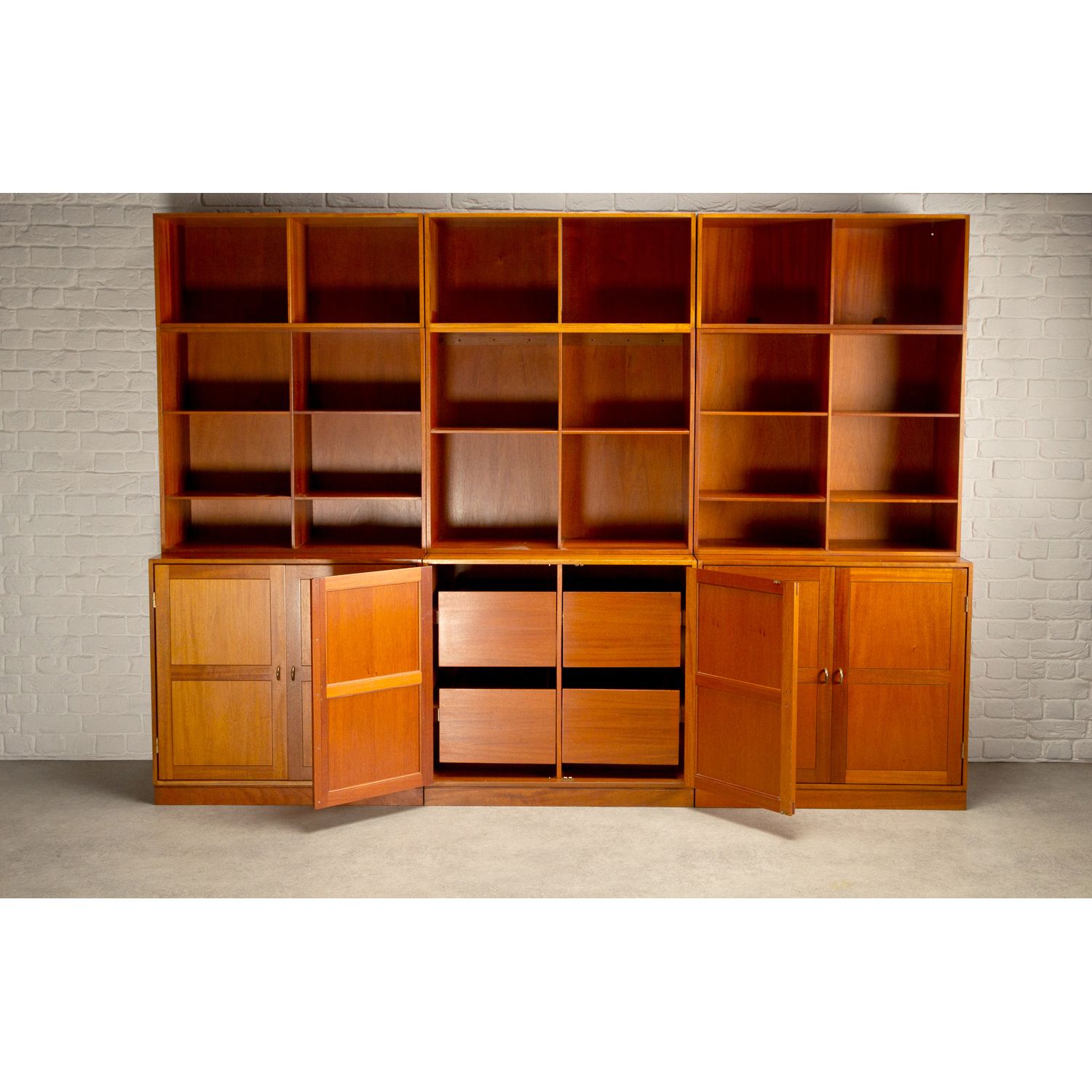 Set Of Modular Teak Bookshelves By Christian Hvidt For Søborg Møbler, Denmark, 1960s photo furniture