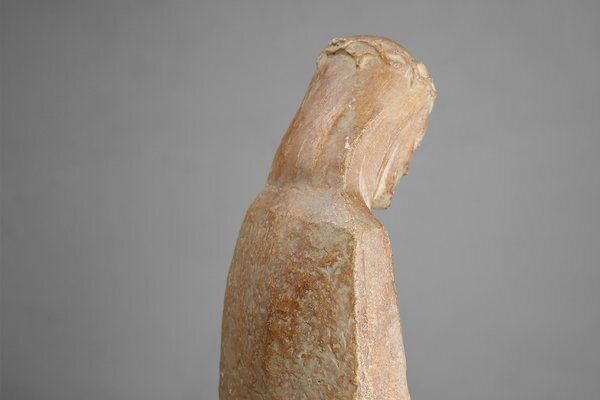 photo for sale André Teackens, Art Deco Style Religious Statue Of Jesus Christ, 1920s, Plaster On Wood Base