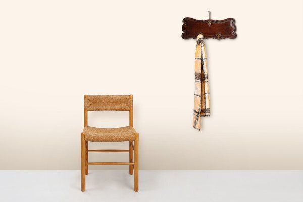 Art Nouveau Style Coat Rack In Oak With Brass Hooks, 1915 photo buy