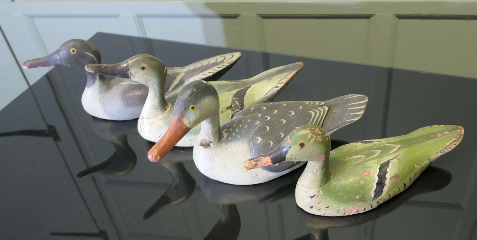 A Charming Collection Of Painted And Carved Decoy Ducks photo vintage