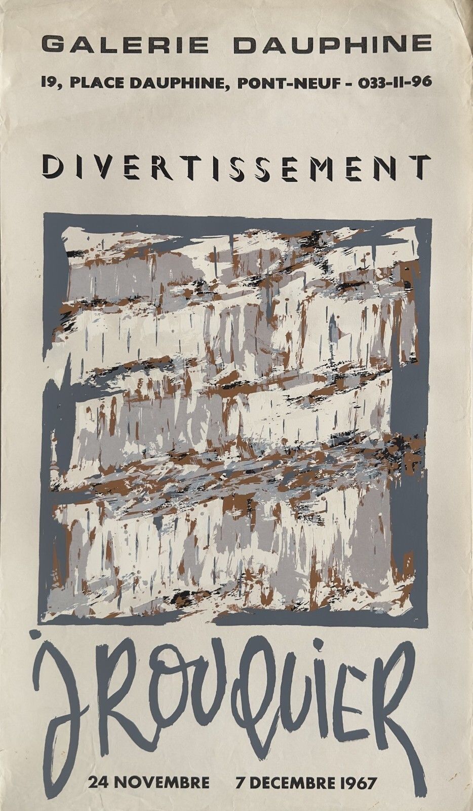 Jacques Rouquier Poster Poster Poster Expo 1967 Abstract Painting Paris