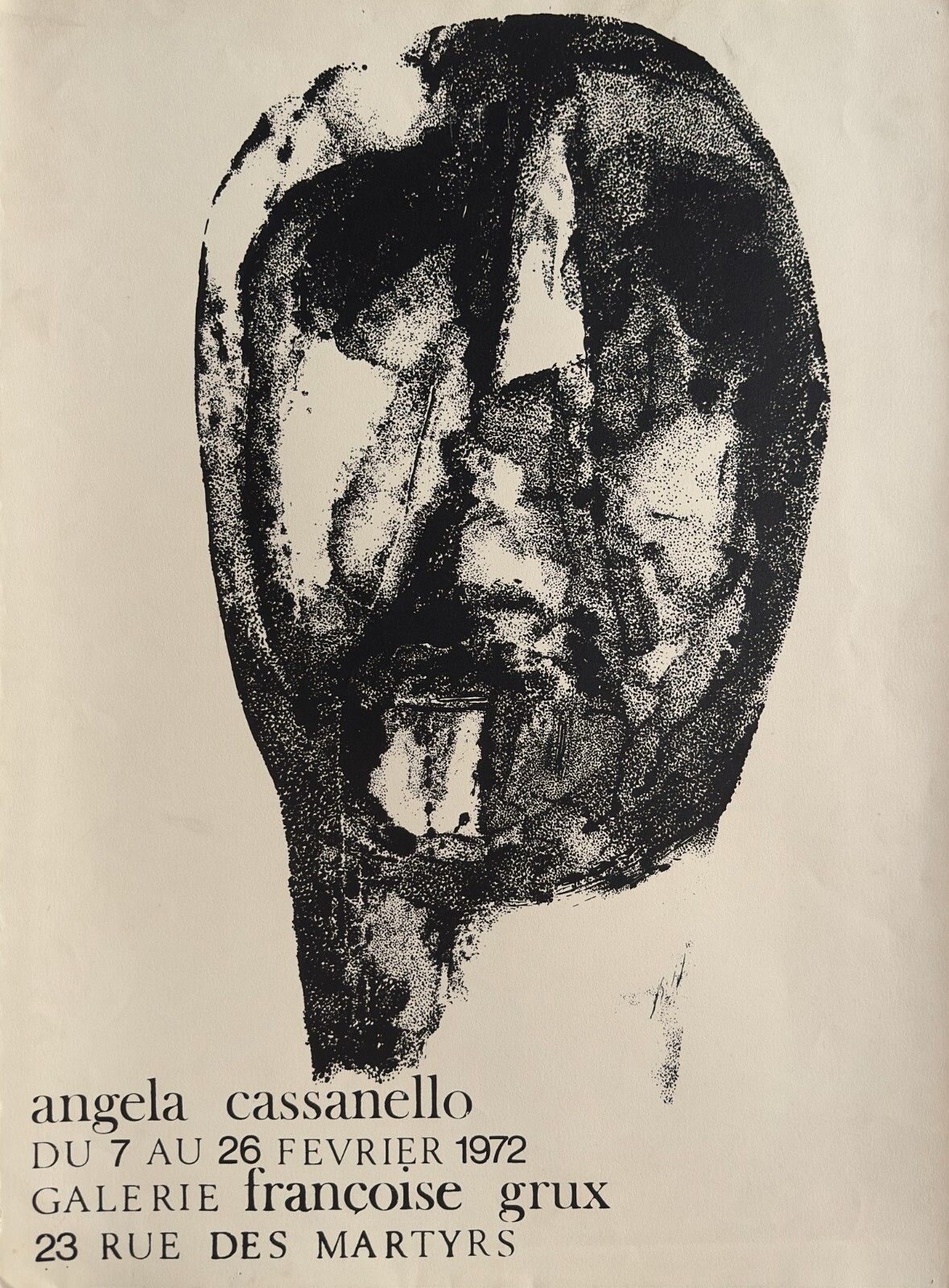 Angela Cassanello Poster Poster Exhibition Paris Françoise Grux 1972