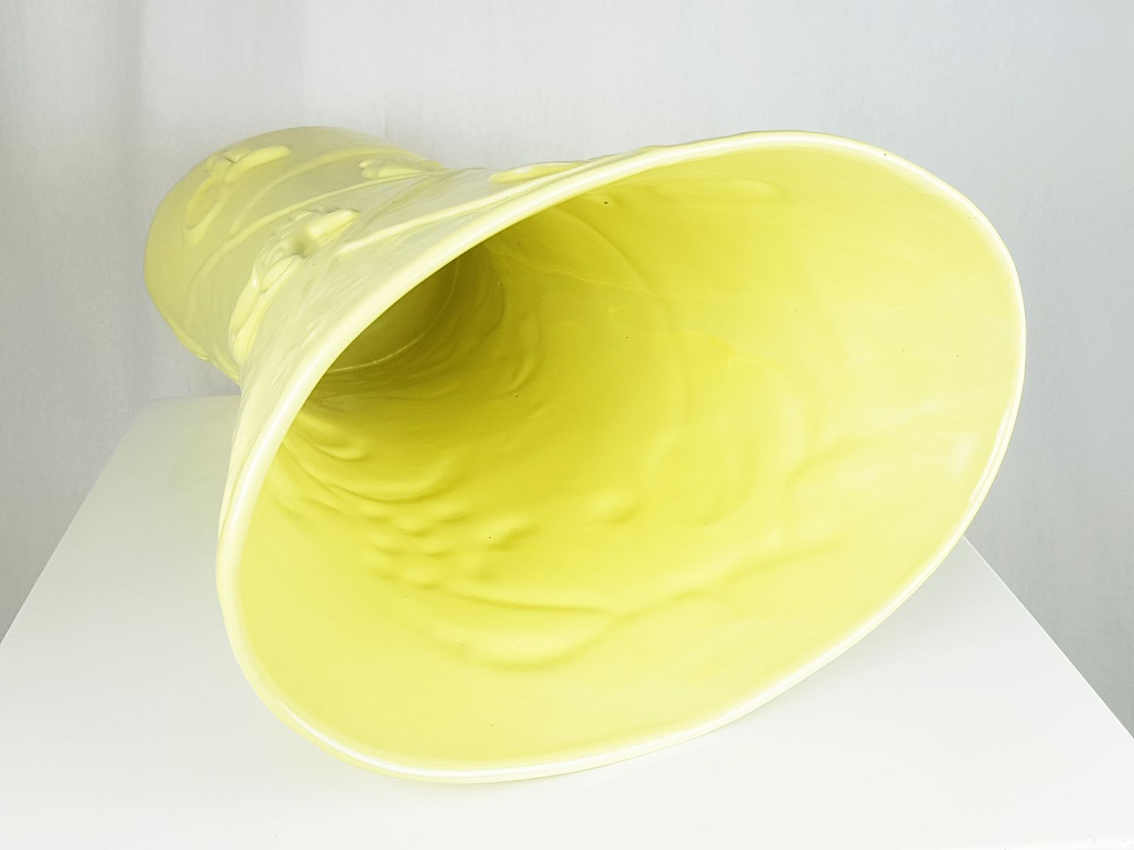 Mid Century Yellow Ceramic Umbrella Stand By Antonia Campi For S.C.I. Laveno, 1949 photo for sale