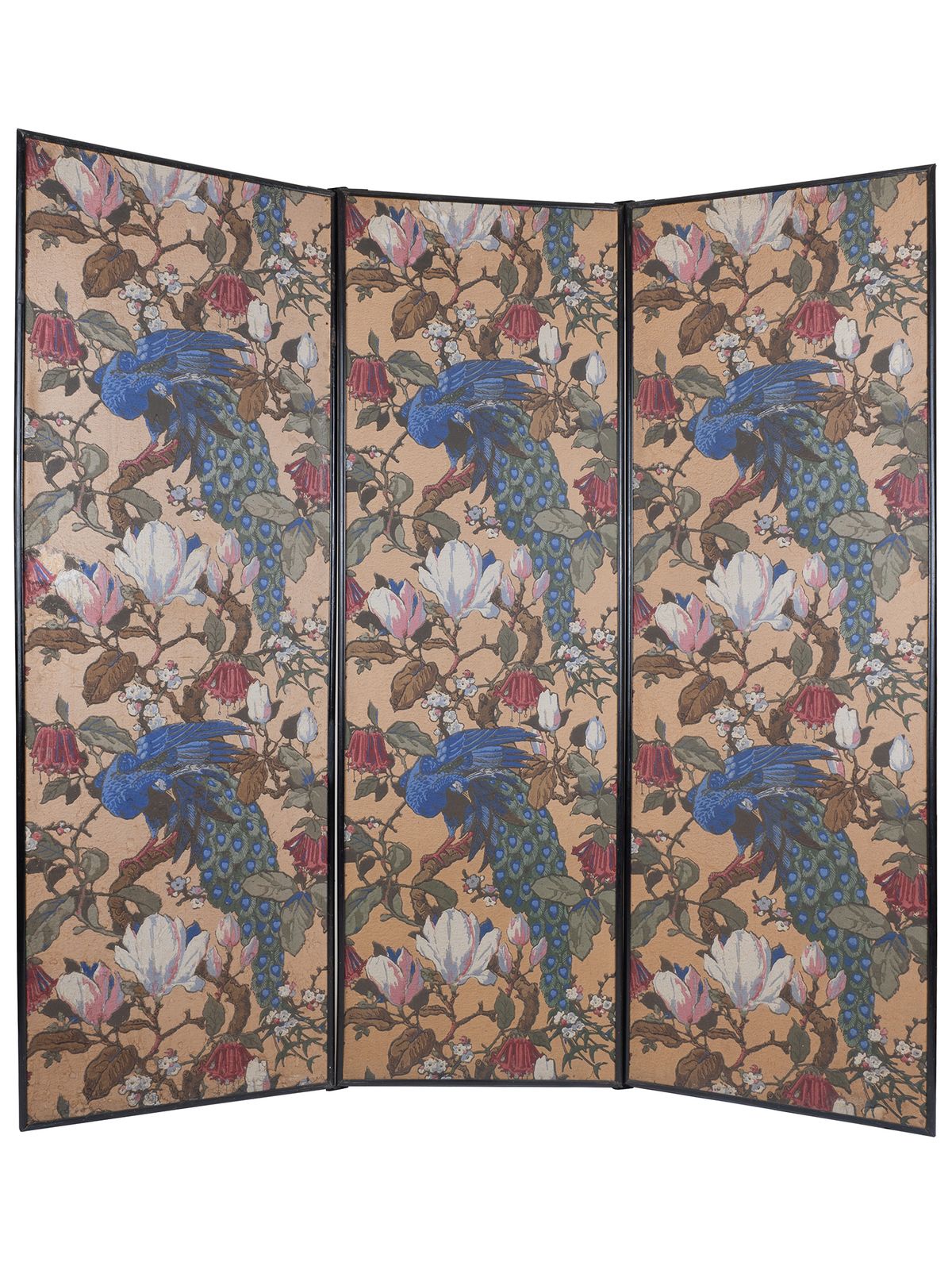 Hand Painted 19th Century Chinoiserie Wallpaper Screen photo furniture